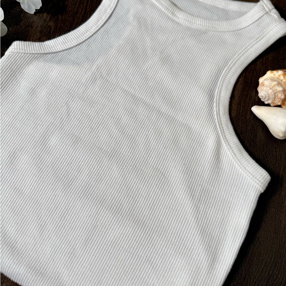 White Ribbed Tank Top - Picture 2 of 4